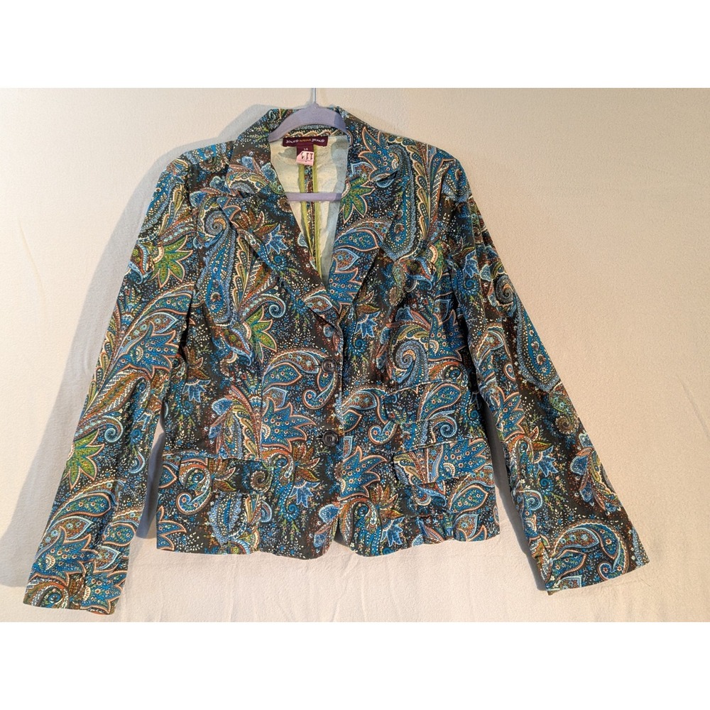 Jones Wear Jeans Size 14 Paisley Print Blazer‎